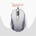 Modern Computer Mouse with Stylized Orange Cable Royalty Free Stock Photo