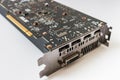 Modern computer PCI videocard on white background