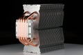 Modern computer processor cooler or radiator or heat sink Royalty Free Stock Photo