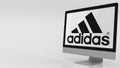 Modern computer screen with Adidas logo. Editorial 3D rendering