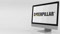 Modern computer screen with Caterpillar logo. Editorial 3D rendering