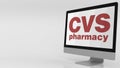 Modern computer screen with CVS Pharmacy logo. 4K editorial clip