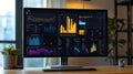 Modern computer screen displaying interactive data visualizations and graphs