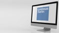 Modern computer screen with Goldman Sachs logo. Editorial 3D rendering