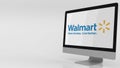 Modern computer screen with Walmart logo. Editorial 3D rendering