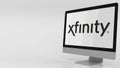 Modern computer screen with Xfinity logo. Editorial 3D rendering