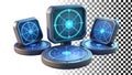 Modern computer setup, digital workstation, tech devices, desktop scene, office tech png transparent image Generative AI