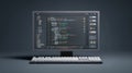 Modern computer setup displaying coding interface with programming languages on screen Royalty Free Stock Photo
