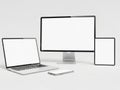 Modern computer setup isolated on white background Royalty Free Stock Photo