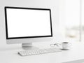 Modern computer setup isolated on white background Royalty Free Stock Photo