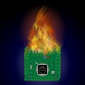 Burning Circuit Board Pattern. High Tech Symbol Royalty Free Stock Photo