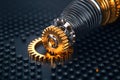 Modern Computer Technology: Machine Learning Process with AI, Deep Data Mining, and ML Components in 3D Rendering Royalty Free Stock Photo