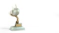 Modern concept award gold braided tree goblet with a large pearl 3d render on white