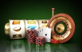 modern concept of the casino logo roulette is surrounded by play Royalty Free Stock Photo