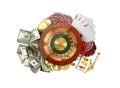modern concept of the casino logo roulette is surrounded by play Royalty Free Stock Photo
