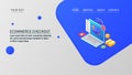 Ecommerce checkout, online shopping, electronic payment system, landing page template, vector.