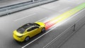 modern concept of a safe car Collision avoidance system 3d render image