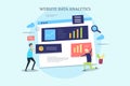 Website data analysis, data science, marketing analytics, seo team, data and information management, monitoring concept. Royalty Free Stock Photo