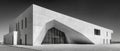 Modern Concrete Building Exterior in Black and White Royalty Free Stock Photo