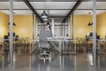 Modern concrete coworking office interior Royalty Free Stock Photo