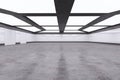 Modern concrete garage interior with mock up place and blurry walls. Royalty Free Stock Photo