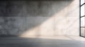 Modern concrete loft wall background with grey floor. Abstract empty dark concrete room interior. Window light. Royalty Free Stock Photo