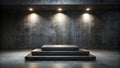 Modern concrete stage with spotlight illumination Royalty Free Stock Photo