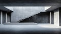 Modern concrete staircase in minimalist interior Royalty Free Stock Photo