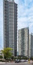 Modern condo buildings. Modern apartment buildings in Downtown Vancouver BC Canada. High rise residential building Royalty Free Stock Photo