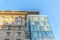 Modern condo buildings with huge windows in Montreal downtown Royalty Free Stock Photo