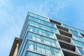 Modern condo buildings with huge windows in Montreal downtown Royalty Free Stock Photo