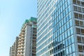 Modern condo buildings with huge windows in Montreal downtown Royalty Free Stock Photo