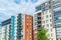 Modern condo buildings with huge windows in Montreal