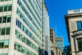 Modern condo and business buildings with huge windows in Montreal downtown Royalty Free Stock Photo