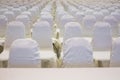 modern conference hall interior with white chairs. seminar room Royalty Free Stock Photo