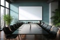 Modern conference room with a blank TV screen, perfect for business presentations Royalty Free Stock Photo