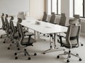 Modern conference room with rectangular table and ergonomic chairs Royalty Free Stock Photo