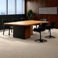 Modern conference and seminar room interior, office business workplace, meeting boardroom, generative ai Royalty Free Stock Photo