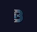 B Alphabet Connection Logo Design Concept