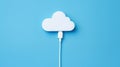Cloud Computing. USB Cable Links Cloud in Minimalistic Design AI Generated Illustration Royalty Free Stock Photo