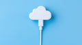 Cloud Computing. USB Cable Links Cloud in Minimalistic Design AI Generated Illustration Royalty Free Stock Photo