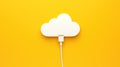 Cloud Computing. USB Cable Links Cloud in Minimalistic Design AI Generated Illustration Royalty Free Stock Photo