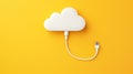 Cloud Computing. USB Cable Links Cloud in Minimalistic Design AI Generated Illustration Royalty Free Stock Photo