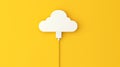 Cloud Computing. USB Cable Links Cloud in Minimalistic Design AI Generated Illustration Royalty Free Stock Photo