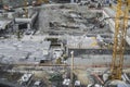 Construction site workers - airshot - Top View Royalty Free Stock Photo