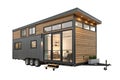 Modern container Tiny House on Wheels, isolated on white background - generated by ai Royalty Free Stock Photo