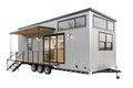 Modern container Tiny House on Wheels, isolated on white background - generated by ai Royalty Free Stock Photo