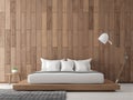 Modern contemporary bedroom interior 3d rendering image. Royalty Free Stock Photo