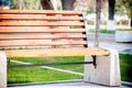 Modern contemporary bench in city, outdoor.