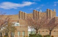 Modern Contemporary Church on the blue sky background